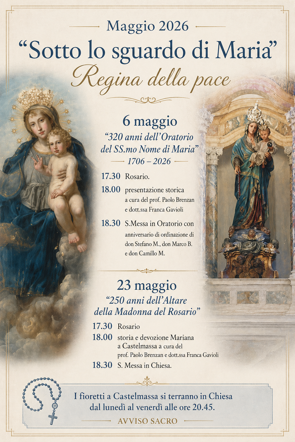 250 anni altare Madonna